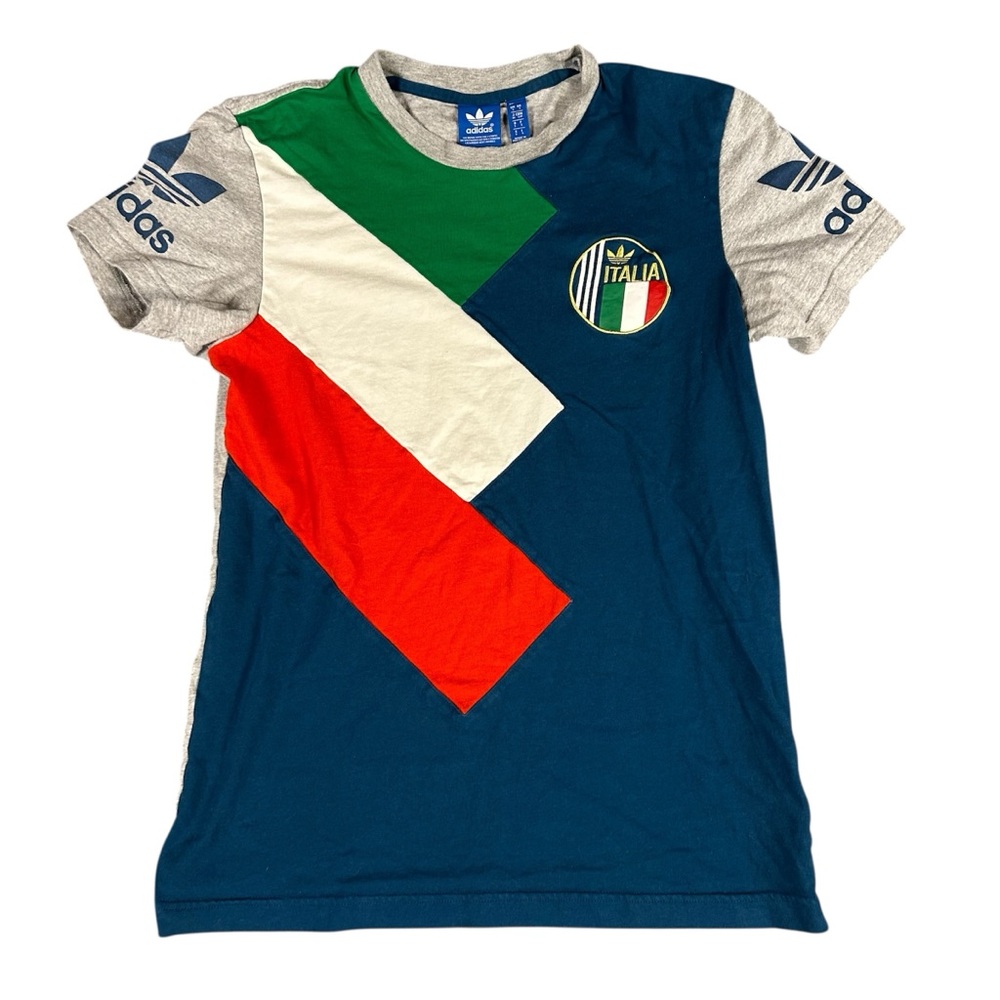 Adidas Original Italy Men's T-Shirt Blue Small